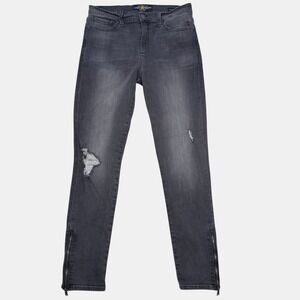 Lucky Brand Brooke Legging Jeans 12/31 Womens Distressed Ankle Zip Gray